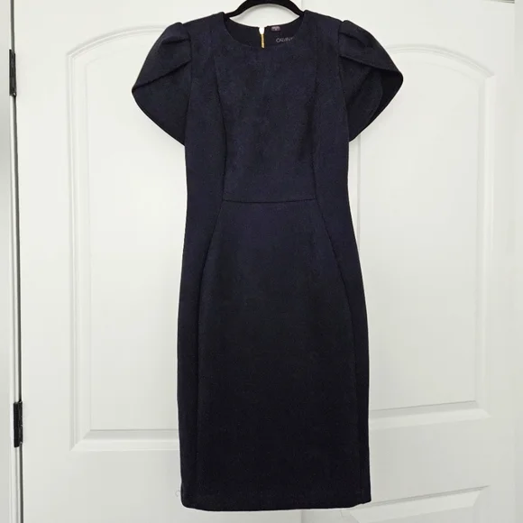 Suede Calvin Klein Navy Dress - Picture 1 of 3
